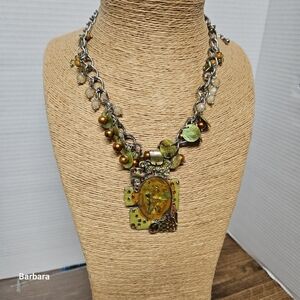 Trèska Vibrant Mixed Media Statement Necklace